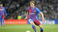 El jugador del Barcelona Frenkie de Jong durante el partido contra la Real Sociedad.