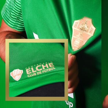 El verde y el dorado predominan en la segunda camiseta del Elche