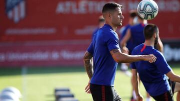 Vitolo, en el entrenamiento del Atl&eacute;tico.