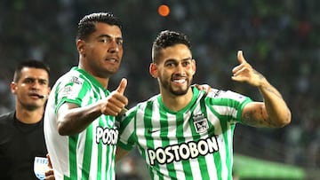 Jugadores de Atlético Nacional en un partido de la Liga BetPlay