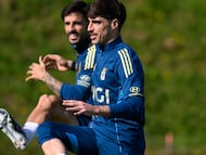 Nacho Vidal con David Costas en un entrenamiento.