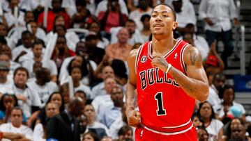 Derrick Rose, durante un partido de la NBA de Chicago Bulls