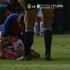 Ivonne Santillán cayó desmayada en el Pumas contra San Luis