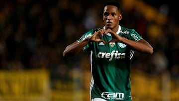 Yerry Mina, con el Palmeiras. 