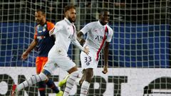 Soccer Football - Ligue 1 - Montpellier vs Paris St Germain - Stade de la Mosson, Montpellier, France - December 7, 2019  Paris St Germain&#039;s Neymar celebrates scoring their first goal            REUTERS/Jean-Paul Pelissier