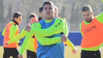 Juan Camilo Hernández, delantero del Huesca