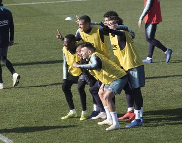 Over 11,000 Barcelona fans, mostly children, packed the Mini Estadi to watch their idols train.