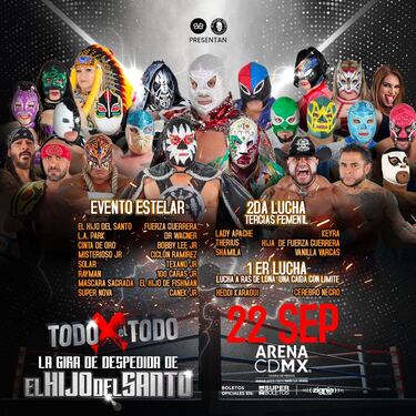 Fuerza Guerrera será pareja del Hijo del Santo en torneo de máscaras y cabelleras