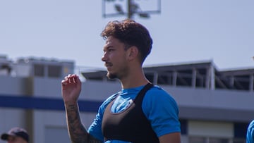 Gabriel Felipe Arrocha, en un entrenamiento con el Tenerife B.