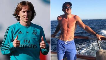 Im&aacute;genes de Luka Modric haciendo ok con sus manos durante un entrenamiento con el Real Madrid y de Luis Figo en ba&ntilde;ador en un barco en sus vacaciones de verano.