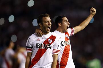 Marcó su primer gol en primera división en el superclásico correspondiente a la décima fecha del Torneo Final 2014 frente a Boca Juniors.