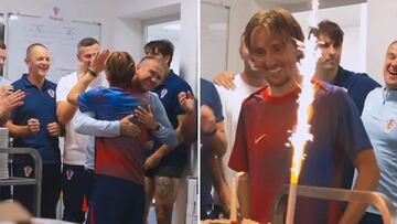 Luka Modric receives epic locker room tribute and birthday surprise after game-winning free kick