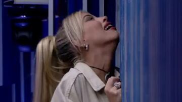 El momento de Oriana Marzoli y su novio en ‘GH VIP’: una patada a la puerta y sospechas de tongo. Fuente: Telecinco.