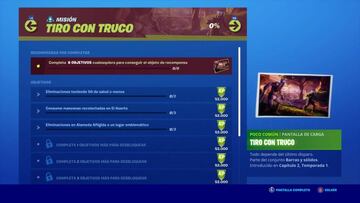 Fortnite Cap&iacute;tulo 2 - Temporada 1: desaf&iacute;os de Tiro con Truco