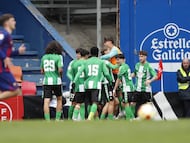 El Betis celebra uno de sus tantos.