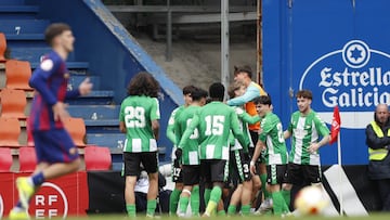 El Betis celebra uno de sus tantos.