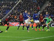 Soccer Football - Premier League - Everton v AFC Bournemouth - Hill Dickinson Stadium, Liverpool, Britain - February 10, 2026 AFC Bournemouth's Amine Adli scores their second goal REUTERS/Phil Noble EDITORIAL USE ONLY. NO USE WITH UNAUTHORIZED AUDIO, VIDEO, DATA, FIXTURE LISTS, CLUB/LEAGUE LOGOS OR 'LIVE' SERVICES. ONLINE IN-MATCH USE LIMITED TO 120 IMAGES, NO VIDEO EMULATION. NO USE IN BETTING, GAMES OR SINGLE CLUB/LEAGUE/PLAYER PUBLICATIONS. PLEASE CONTACT YOUR ACCOUNT REPRESENTATIVE FOR FURTHER DETAILS..