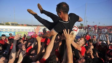 Borja Jiménez y Álvaro Rey ascendieron a Segunda con el Mirandés.