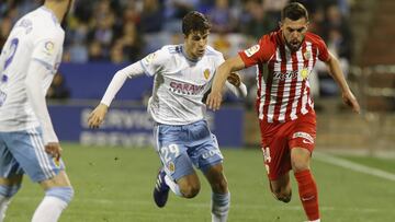 Luis Rioja, con el Almer&iacute;a, ante el Zaragoza.