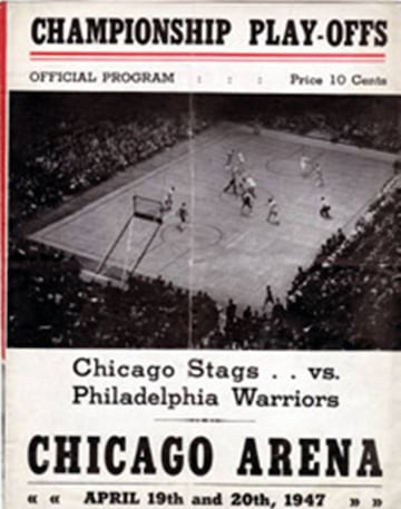 Cartel de los partidos disputados en Chicago (3º y 4º) de las Finales de la NBA de 1947.