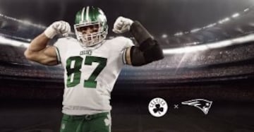 Uniforme de los Celticks y los Patriots, ambos, equipos de Boston