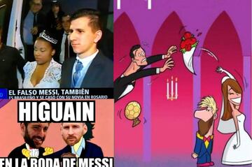 Los memes de la boda de Messi y Antonella