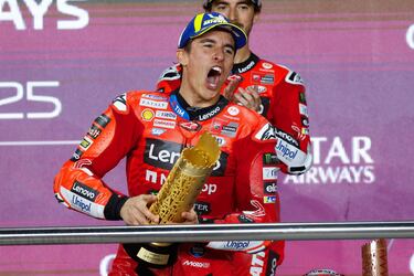 Marc Márquez celebra la victoria. 