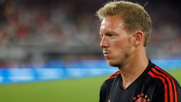 FILE PHOTO: Jul 20, 2022; Washington, DC, USA; Bayern Munich head coach Julian Nagelsmann leaves the field after a friendly against D.C. United at Audi Field. Mandatory Credit: Geoff Burke-USA TODAY Sports/File Photo