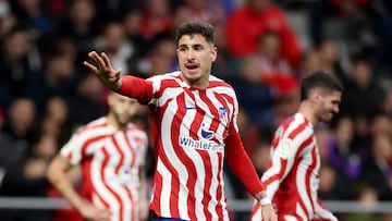 José María Giménez durante un partido con el Atlético.