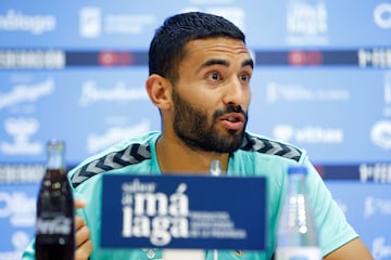 Einar Galilea, en la sala de prensa de La Rosaleda.