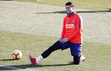 Morata durante el entrenamiento.