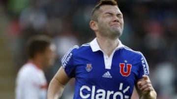 Renato González no pudo contener el llanto después de anotar su primer gol en Universidad de Chile.
