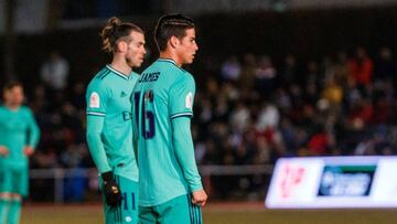 James Rodríguez durante un partido con el Real Madrid.