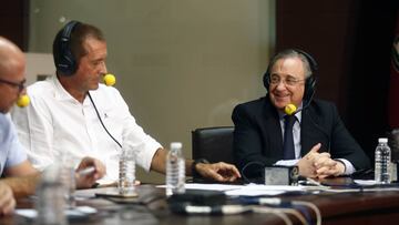 Florentino P&eacute;rez, presidente del Real Madrid, durante su entrevista en &#039;El Larguero&#039; con Manu Carre&ntilde;o. 