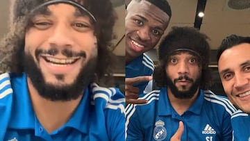 Marcelo celebra su titularidad con un estrafalario 'cambio de imagen'.