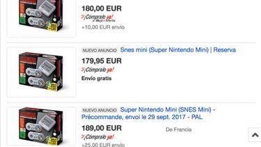 SNES Mini y la especulación: precios abusivos en eBay