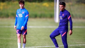 Ricardo Ortega, durante el entrenamiento del Atlético en Nyon.