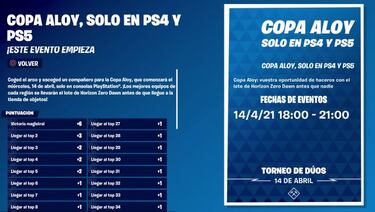 Fortnite | Cómo conseguir gratis el Skin de Aloy; horarios de la Copa en PS5 y PS4