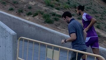 Gustavo Henrique, jugador del Real Valladolid, entrando esta mañana en los Anexos de Zorrilla.