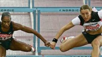 <B>CLIMATOLOGÍA ADVERSA.</B> Las series de los 100 vallas se han corrido en unas condiciones muy adversas.