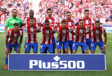 El once inicial del Atlético de Madrid. 