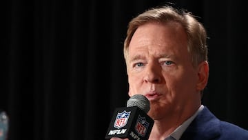 NEW ORLEANS, LOUISIANA - FEBRUARY 03: NFL Commissioner Roger Goodell speaks during a press conference ahead of the Super Bowl LIX at Caesars Superdome on February 03, 2025 in New Orleans, Louisiana. Chris Graythen/Getty Images/AFP (Photo by Chris Graythen / GETTY IMAGES NORTH AMERICA / Getty Images via AFP)