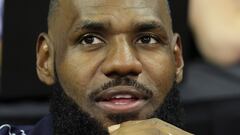 LAS VEGAS, NEVADA - JULY 08: LeBron James of the Los Angeles Lakers attends a game between the Lakers and the Phoenix Suns during the 2022 NBA Summer League at the Thomas & Mack Center on July 08, 2022 in Las Vegas, Nevada. NOTE TO USER: User expressly acknowledges and agrees that, by downloading and or using this photograph, User is consenting to the terms and conditions of the Getty Images License Agreement.   Ethan Miller/Getty Images,/AFP
== FOR NEWSPAPERS, INTERNET, TELCOS & TELEVISION USE ONLY ==