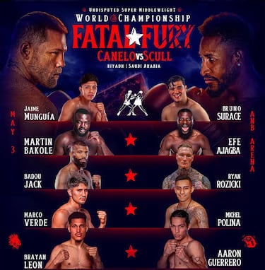 Cartelera del ‘Canelo’ Álvarez vs William Scull: combates, orden y horarios de la velada en Riad