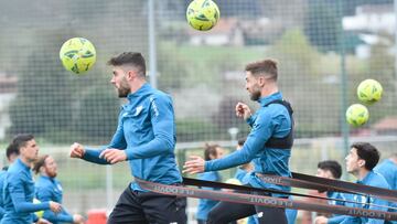 N&uacute;&ntilde;ez y Yeray en la sesi&oacute;n de Lezama.