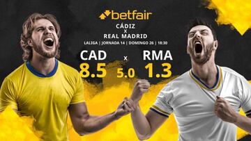 Cádiz CF vs. Real Madrid CF: horario, TV, estadísticas, clasificación y pronósticos