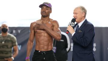 Errol Spence en la ceremonia de pesaje ante Yordenis Ugás