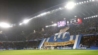 Partido Deportivo de La Coruña - Racing de Santander. tifo, aficion