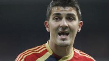 <strong>CRACK.</strong> Hat-trick de David Villa, que ya es el tercer máximo goleador de la selección y tiene a tiro a Fernando Hierro.