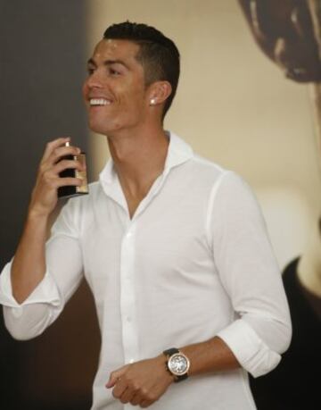 The Portuguese player at a promotional event in Madrid today.